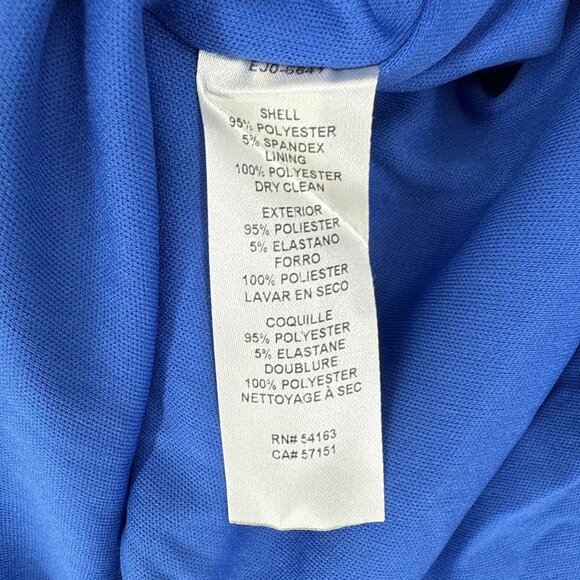 Eliza J Size 6 Blue Sequined Sleeveless Mock Neck Blouson Cocktail Midi Dress - Picture 10 of 10